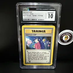 Pokemon Sabrina’s ESP 1st Ed CGC 10 Gem Mint Gym Heroes 2000 Vintage LOW POP - Image 1