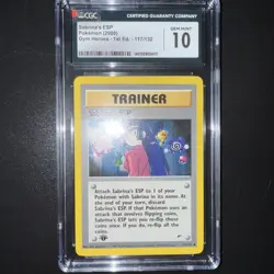 Pokemon Sabrina’s ESP 1st Ed CGC 10 Gem Mint Gym Heroes 2000 Vintage LOW POP - Image 4