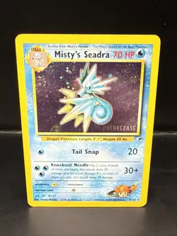 Pokemon TCG Misty's Seadra Holo Rare Gym Heroes Prerelease 9/132 BW - Image 1