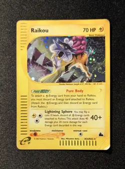Pokemon SKYRIDGE - #H26/H32 Raikou - Holo - ENG - SWIRL - HP/DMG - Image 3