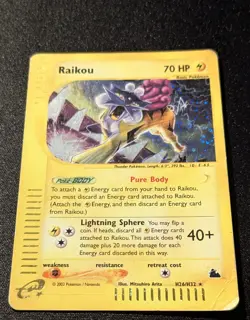 Pokemon SKYRIDGE - #H26/H32 Raikou - Holo - ENG - SWIRL - HP/DMG - Image 4