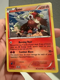 Entei XY Ancient Origins 14/98 Cosmos Rare Holo Promo 2015 Pokemon MP 1218#290 - Image 1