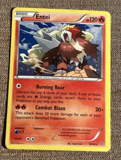 Entei 14/98 Pokemon TCG Holo Rare XY Ancient Origins Cosmos LP 2015 - Image 1