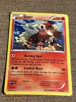 Entei 14/98 Pokemon TCG Holo Rare XY Ancient Origins Cosmos LP 2015 - Image 2