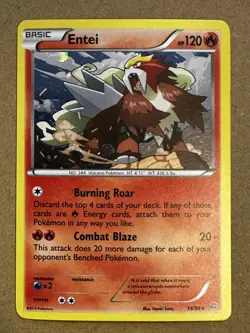 Entei 14/98 Cosmos Holo Rare Ancient Origins Pokemon TCG LP - Image 1