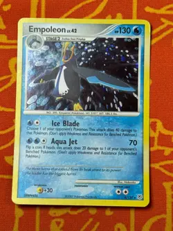 POKEMON TCG EMPOLEON 4/130 HOLO RARE LIGHT PLAY DIAMOND PEARL BASE - Image 1