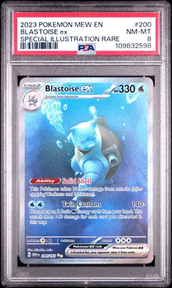 2023 POKEMON MEW EN-151 SPECIAL ILLUSTRATION RARE #200 BLASTOISE EX PSA 8 - Image 1