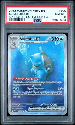 Blastoise Ex 2023 Pokemon Mew En-151 #200 Special Illustration Rare PSA 8 - Image 1
