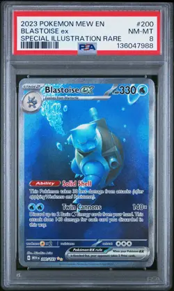 2023 POKEMON MEW EN-151 SPECIAL ILLUSTRATION RARE #200 BLASTOISE EX PSA 8 - Image 1