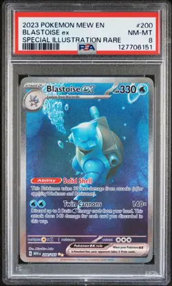 2023 POKEMON MEW EN-151 SPECIAL ILLUSTRATION RARE #200 BLASTOISE EX PSA 8 - Image 1