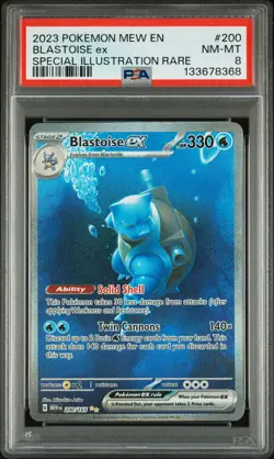2023 POKEMON MEW EN-151 SPECIAL ILLUSTRATION RARE #200 BLASTOISE EX PSA 8 - Image 1