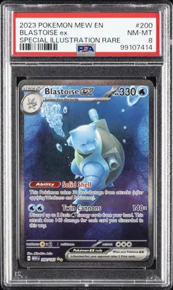 2023 POKEMON MEW EN-151 SPECIAL ILLUSTRATION RARE #200 BLASTOISE EX PSA 8 - Image 1