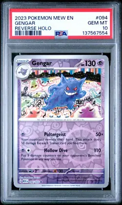 2023 POKEMON MEW EN-151 REVERSE HOLO #094 GENGAR PSA 10 - Image 1