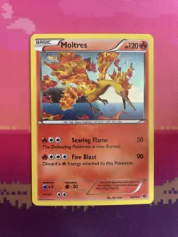 Pokemon Card Moltres Next Destinies Cosmo Holo Rare 14/99 Near Mint - Image 1