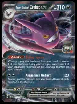 Pokemon Cards Team Rocket's Crobat ex 122/182 Destined Rivals Double Rare NM - Image 1