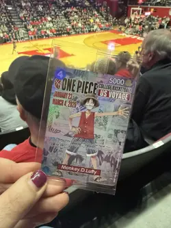 One Piece Monkey D Luffy College Basketball Promo Card And Poster - Image 1