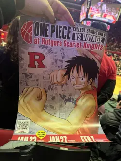 One Piece Monkey D Luffy College Basketball Promo Card And Poster - Image 3