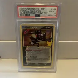 PSA 8 2021 Pokemon SWSH BSP Greninja Gold Star Celebrations Etb Promo NM-MT #144 - Image 1