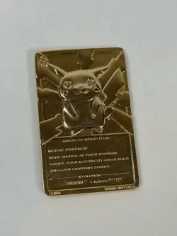 Pikachu 1999 Pokemon 23K Gold-Plated Burger King Nintendo Promo Trading Card - Image 2