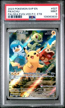 2023 Svp EN-SV Pikachu Paldea Evolved ETB #027 PROMO Pokemon Center - Image 1