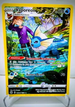 Pokemon TCG Vaporeon TG02/TG30 SWSH Brilliant Stars Trainer Gallery Holo NM - Image 1