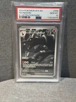 2024 POKEMON SFA EN SHROUDED FABLE 066 HOUNDOOM ILLUSTRATION RARE PSA 10 - Image 1
