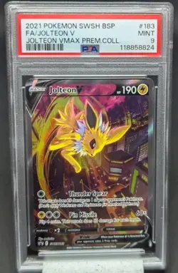 2021 Pokemon SWSH Jolteon V #183 VMAX Premium Collection PSA 9 - Image 1