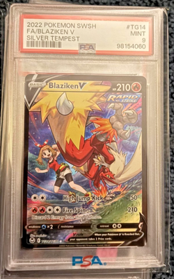 2022 Pokemon TCG SWSH Silver Tempest BLAZIKEN V TRAINER GALLERY TG14/TG30 PSA 9 - Image 1