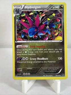 Pokemon TCG Card Hydreigon 74/119 XY Phantom Forces Cosmos Holo Rare NM - Image 1