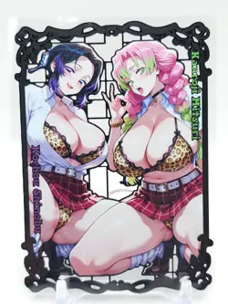 Goddess Story - Black Metal Waifu Card - Shinobu & Mitsuri - NUMBERED #/100 - Image 1