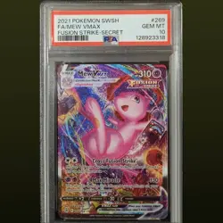 2021 POKEMON SWORD & SHIELD FUSION STRIKE 269 FULL ART/MEW VMAX SECRET PSA 10 - Image 1