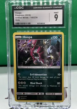MINT CGC 9 - 2019 Pokemon Hoopa Unified Minds 140/236 Holo - Image 1