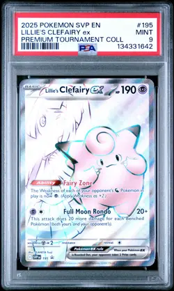 2025 POKEMON SVP EN-SV BLACK STAR PROMO #195 LILLIE'S CLEFAIRY EX PSA 9 - Image 1