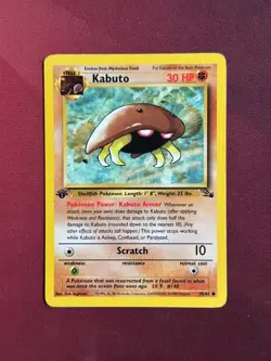 KABUTO 50/62 Fossil 1st EDITION common Pokemon TCG card LP - Image 1