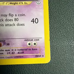 Lugia 20/64 Neo Revelation Pokemon Card Regular Rare Moderately Played MP - Image 4