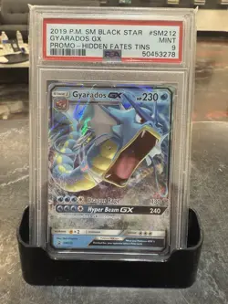 Pokemon Gyarados GX TCG SM212 Hidden Fates Black Star Promo Holo Card PSA 9 - Image 1