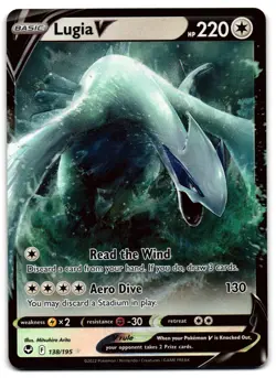 Lugia V 138/195 - Silver Tempest Rare V Pokemon TCG Holo - NM Card - Image 1