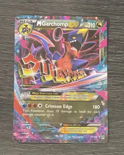 Pokemon Mega M Garchomp EX Black Star Promo Rare Holo Card XY168 - Image 1