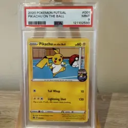 PSA 9 Pikachu/Scorbunny/Sobble on the Ball Promo Futsal 2020 Pokemon 3 slabs - Image 2