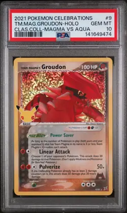 2021 POKEMON CELEBRATIONS CLASSIC COLL #9 TEAM MAGMA'S GROUDON-HOLO PSA 10 - Image 1