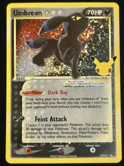 Umbreon Gold Star 17/17 NM Celebrations Pokemon TCG Classic Collection FAST SHIP - Image 1