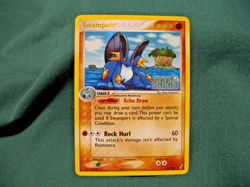 POKEMON EX CRYSTAL GUARDIANS SWAMPERT RARE STAMPED REVERSE HOLO/FOIL-27/100- LP - Image 1
