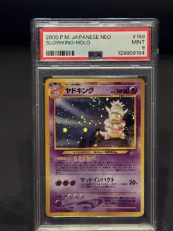 Slowking Holo #199 Japanese Neo Genesis 2000 Pokemon w Swirl PSA 9 🌀 👑 - Image 1