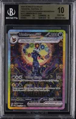 2024 POKEMON INDONESIAN TERASTAL FESTIVAL EX #217 UMBREON EX BGS 10 - Image 1