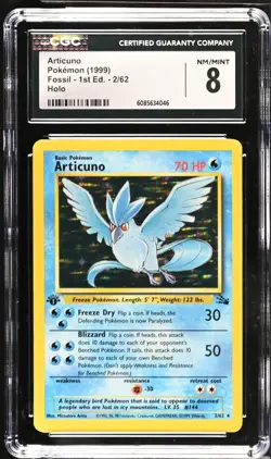 POKEMON CGC 8 Articuno 2/62 1999 Fossil - 1st Edition Rare Holo *4046 - Image 1