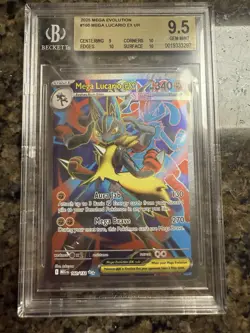 Pokemon Mega Evolution Mega Lucario EX Full Art 160/132 Ultra Rare 2025 BGS 9.5 - Image 1