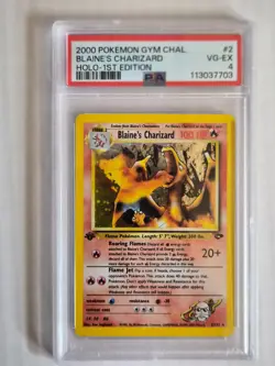 2000 Pokemon Blaine's Charizard Holo 1st Edition PSA 3 EX Card - Image 1