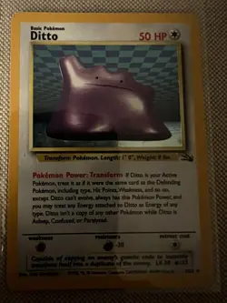 Ditto 3/62 Holo Rare Fossil 1999 Pokemon Card WOTC (LP-) - Image 1