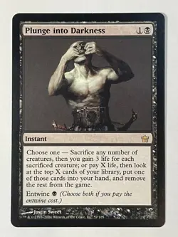 *** 1x Plunge into Darkness *** [Fifth Dawn] -- [SP+] -- MtG Magic RARE - Image 1