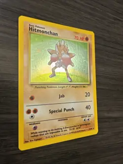 Pokemon TCG Hitmonchan 7/102 Base Set Unlimited Holo Rare 1999 VTG WOTC - Image 2